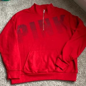 PINK quarter zip sweat shirt